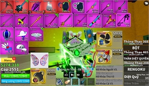  - 3 tộc v3 lưỡi hái dao găm guistar rocket owned quay owend bom owend
