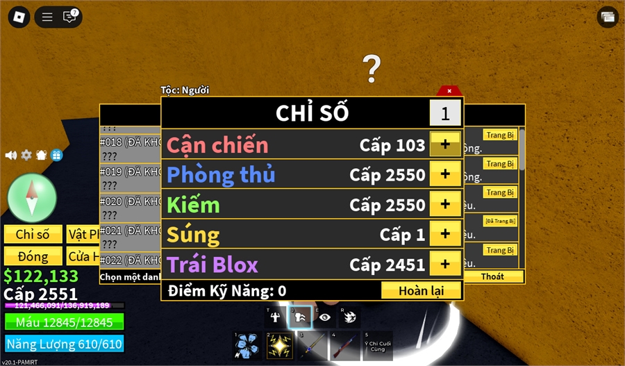  - 3 tộc v3 lưỡi hái dao găm guistar rocket owned quay owend bom owend