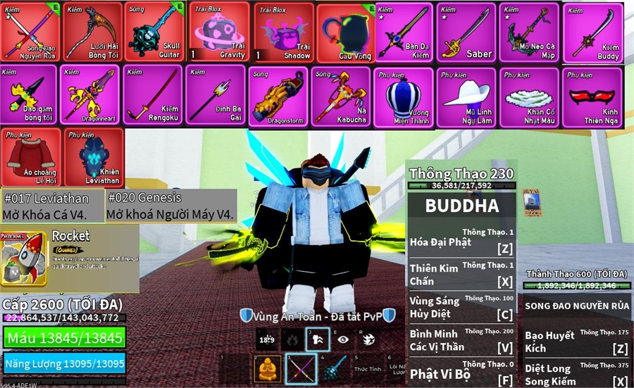  -  song đao lưỡi hái dao găm dragonheart,storm,guistar khiên leviathan rocket owned
