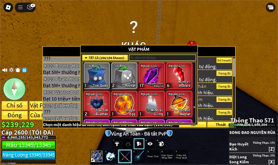  - 8 trái đỏ gas,mamoth hắc kiếm song đao lưỡi hái leviathan Arise 11/50 ST 11 full gear