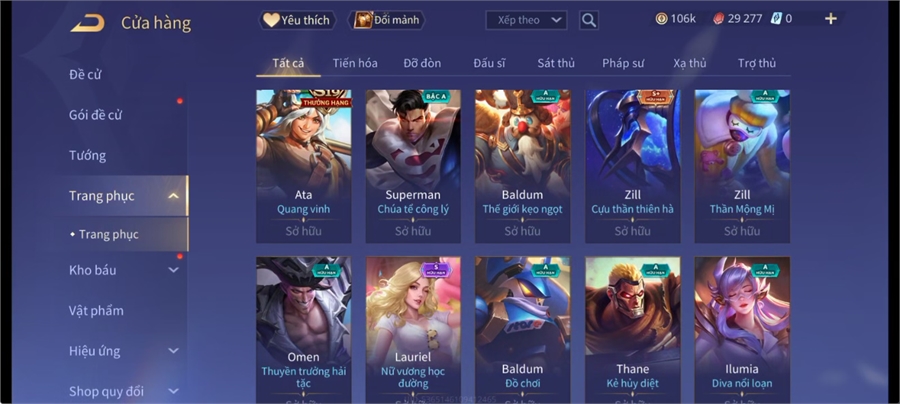  - acc full tướng 106k vàng