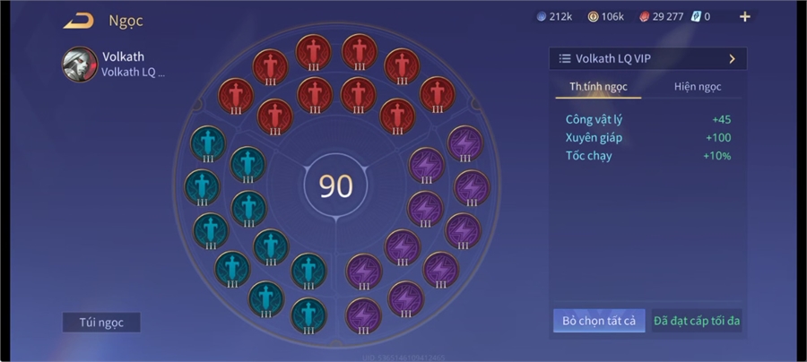  - acc full tướng 106k vàng
