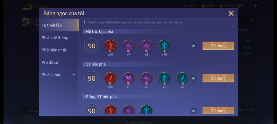  - acc full tướng 106k vàng