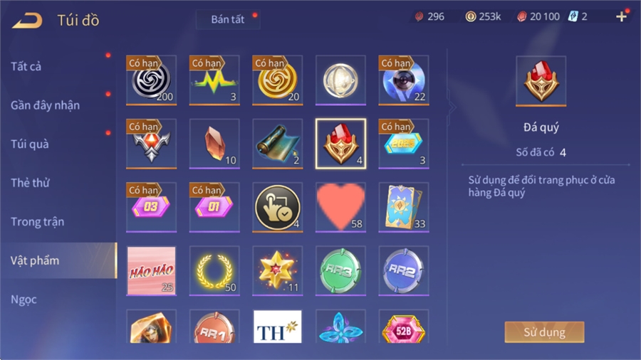  - 25 bảng ngọc 90,Tulen SSS