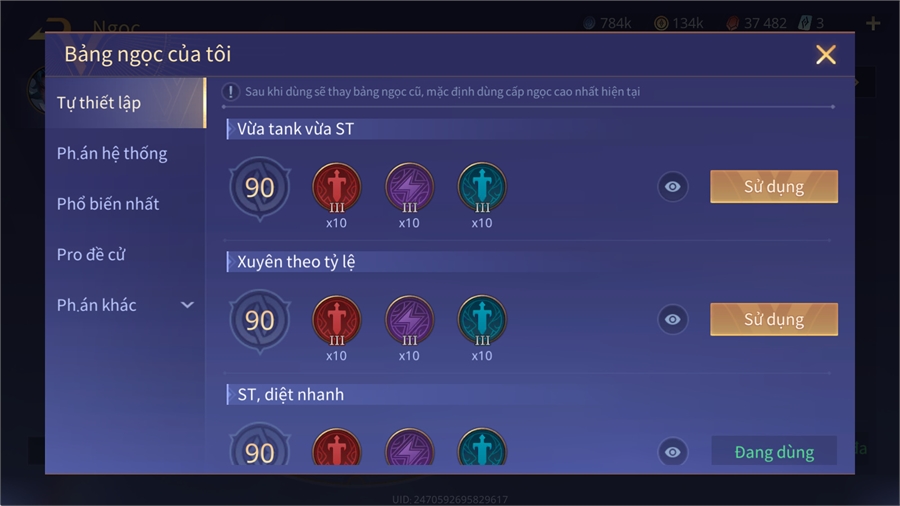  - full tướng 134k vàng