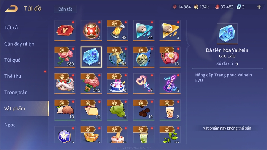  - full tướng 134k vàng